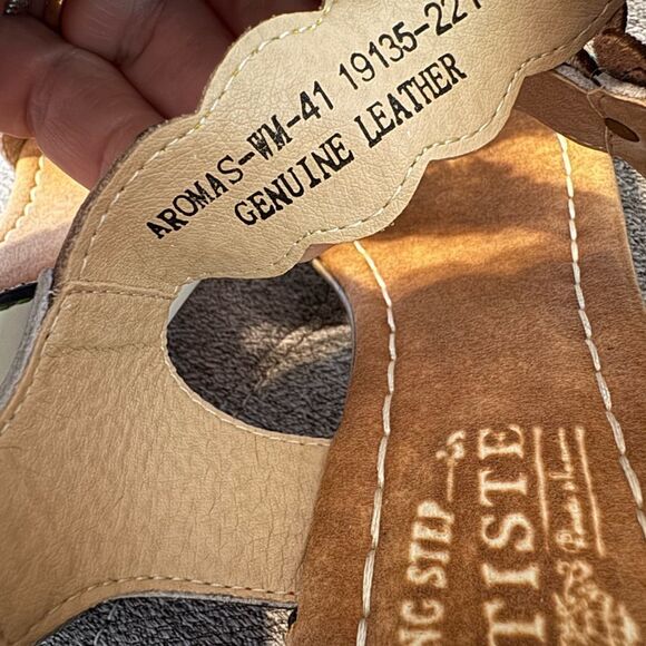 L'Artiste sling back sandals embossed 3D florals AROMAS SZ 10 41) Western French - Picture 10 of 16